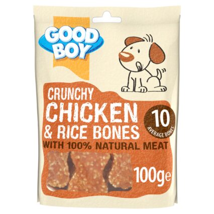 Armitage Good Boy Crunchy Chicken & Rice Bones Dog Treats 100g