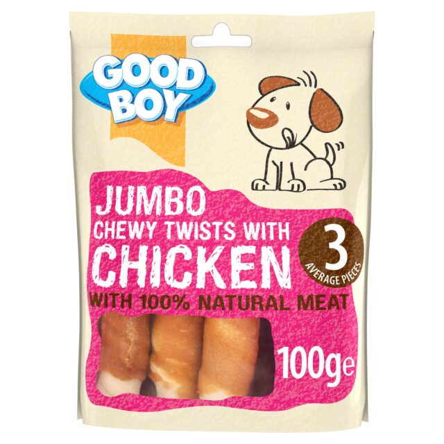 Armitage Good Boy Jumbo Chicken Chewy Twists Dog Treat (100g)