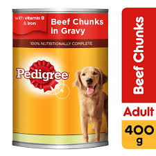 Beef Chunks in Gravy, Wet Dog Food, Can, 24 x 400g