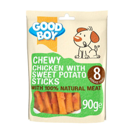 Chewy-Chicken-With-Sweet-Potato-Sticks---Dog-Treats---Made-With-100%-Natural-Chicken-Breast-Meat---90-Grams