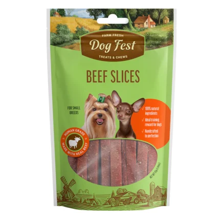 Dog Fest Beef Slices for Mini Dogs,Dog Treats - 55g -1.94oz