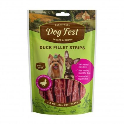 Dog Fest Duck Fillet Strips For Mini Dogs ,Dog Treats - 55G (1.94Oz)