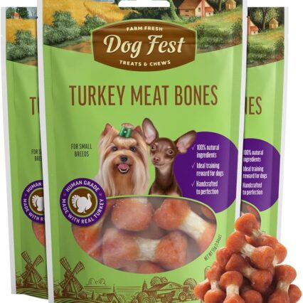 Dog Fest Turkey Meat Bones For Small Breeds 55g