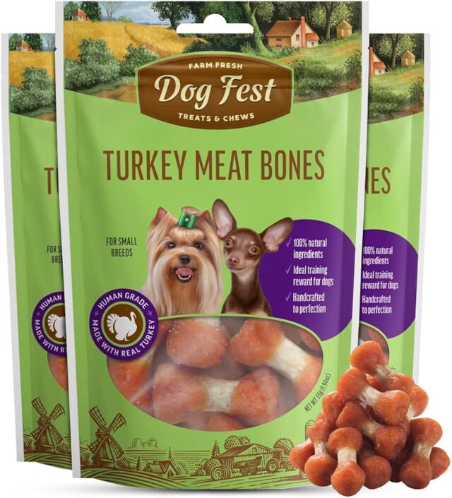 Dog Fest Turkey Meat Bones For Small Breeds 55g