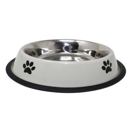 Antiskid Coloured Cat Bowl with Printing in Black/White (12 cm)