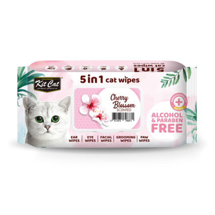 Kit Cat 5 In 1 Wipes Cherry Blossoms Scented, 80 Sheets