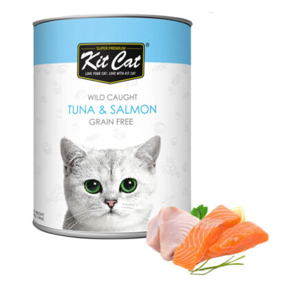 Kit Cat Atlantic Tuna With Wild Salmon Canned Cat Food 400g