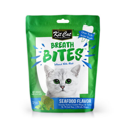 Kit Cat Breath Bites Seafoods Flavor, Green, 60g