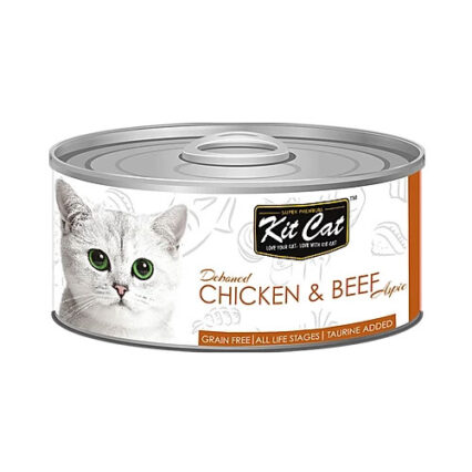 Kit Cat Deboned Chicken & Beef Toppers Canned Cat Food 80g