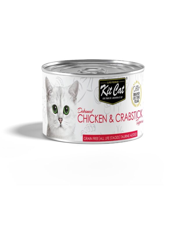 Kit Cat Deboned Chicken & Crabstick Toppers Canned Cat Food 80G