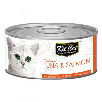 Kit Cat Deboned Tuna & Salmon Toppers Canned Cat Food 80g