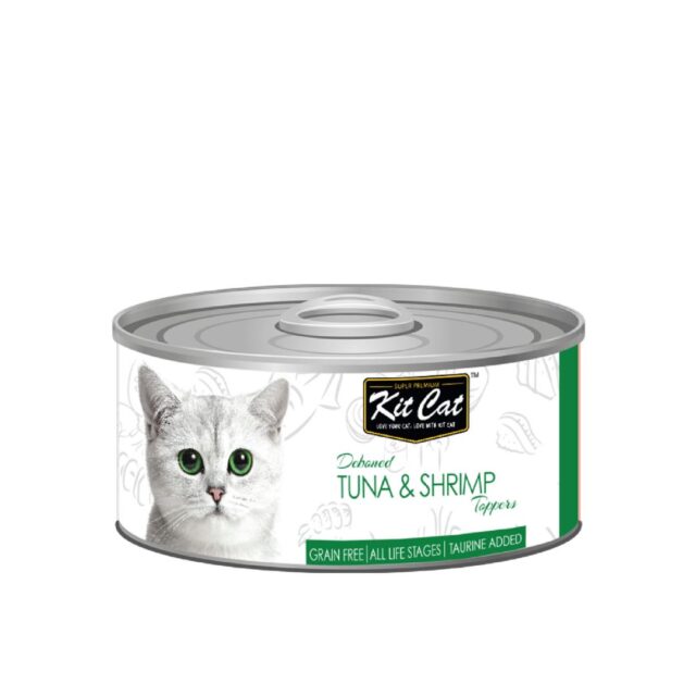 Kit Cat Deboned Tuna & Shrimp Toppers Canned Cat Food 80G