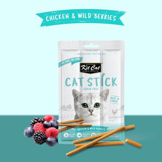 Kit Cat Grain Free Cat Stick Chicken & Wild Berries, Cat Treat 15g
