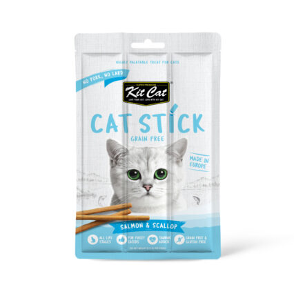 Kit Cat Grain Free Cat Stick Salmon & Scallop, Cat Treats 15g