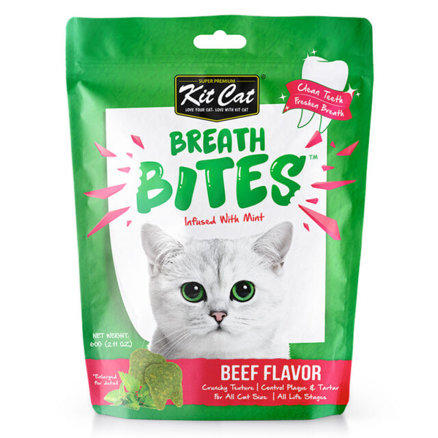 Kit Cat Kitcat Breath Bites Beef Flavor, Green, 60G