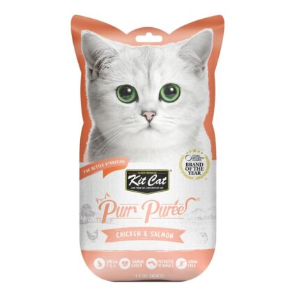 Kit Cat Purr Puree Chicken & Salmon Wet Cat Treat Tubes 4X15G
