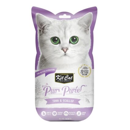 Kit-Cat Purr Puree Tuna & Scallop Wet Cat Treat Tubes 4X15g