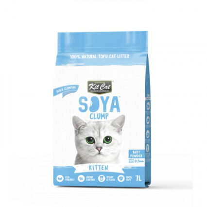 Kit Cat Soybean Litter Soya Clump Kitten Baby Powder 7L, Blue