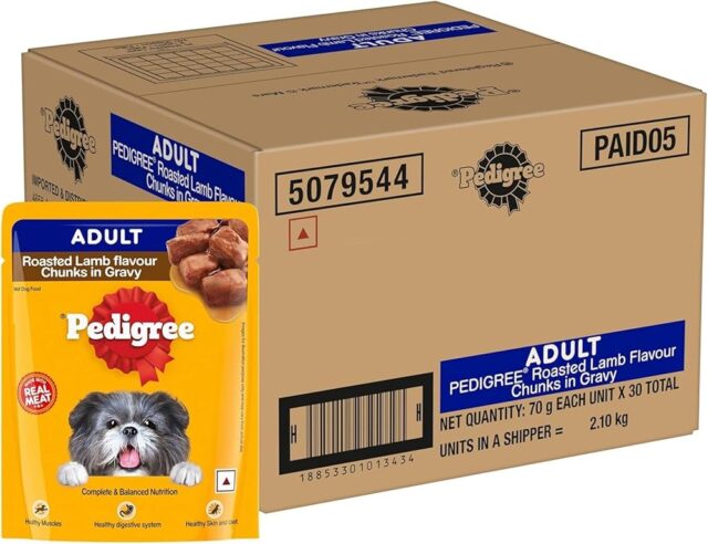 Lamb, Wet Dog Food, Can, 24 x 400g + Pedigree Beef & Vegetables, Dry Dog Food (Adult), 10kg