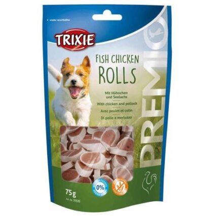 Premio Fish Chicken Rolls Dog Treats - 75G