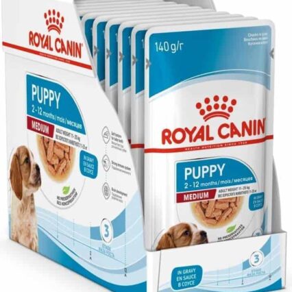 Royal Canin SHN Medium Puppy Wet Food Pouches Box of 10x140g