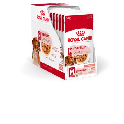 SHN Medium Adult Wet Food Pouches Box of 10x140g Size Health Nutrition Dog