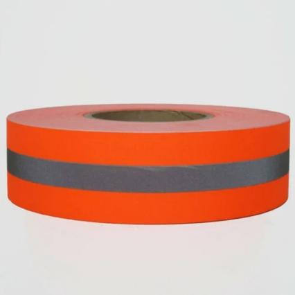 Taiji-X012-O-M 5M Tape, for 25kg, Black+Orange Refletive Stickers