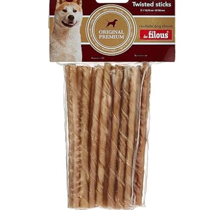 Twisted Dried Rawhide Chewing Rolls Dog Chews - 15PCS