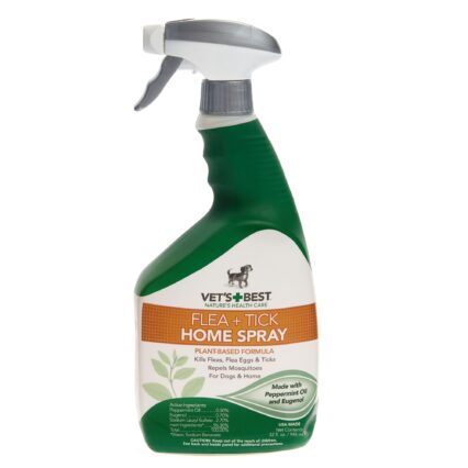 Vet's Best Flea And Tick Treatment Home Spray For Cats, White, 32 Oz